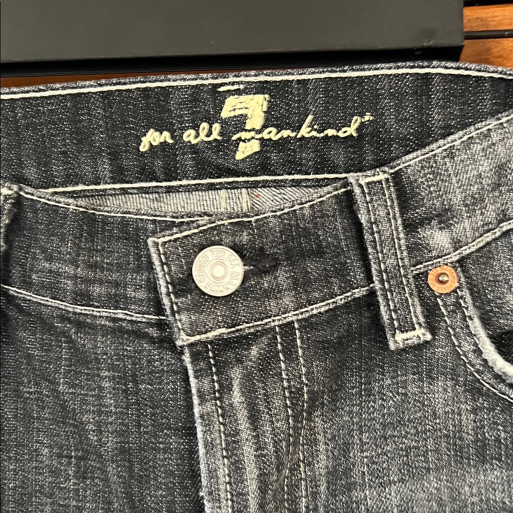 7 For All Mankind Dark Wash Straight Leg Jeans - Picture 2 of 8